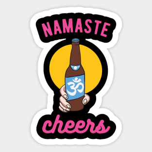 Namaste Cheers Beer Yoga Om Sticker